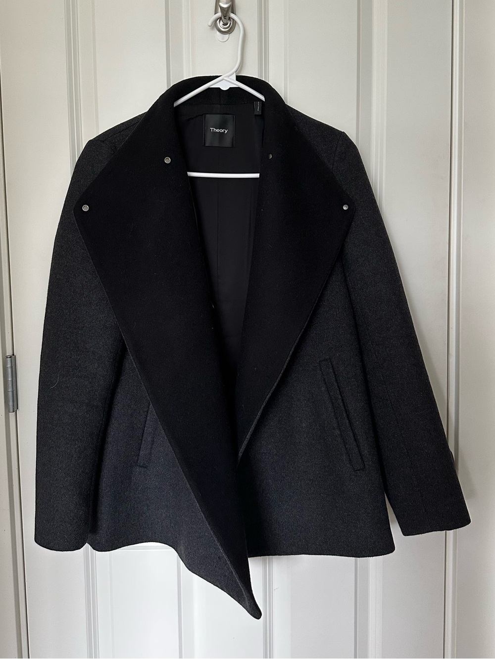 Theory Naomo R high-neck wool-cashmere double face coat